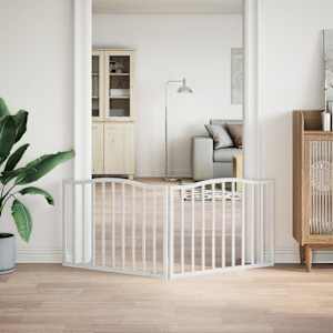 Zábrana pro psy skládací 2 panely bílá 160 cm topolové dřevo - obrázek 3