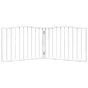 Zábrana pro psy skládací 2 panely bílá 160 cm topolové dřevo - obrázek 4
