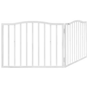 Zábrana pro psy skládací 2 panely bílá 160 cm topolové dřevo - obrázek 6
