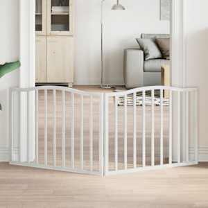 Zábrana pro psy skládací 2 panely bílá 160 cm topolové dřevo - obrázek 1