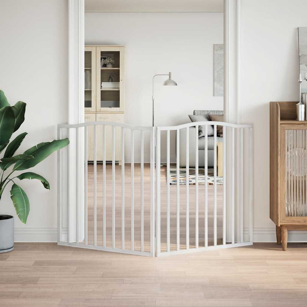 vidaXL Hondenhek inklapbaar 2 panelen 160 cm populierenhout wit