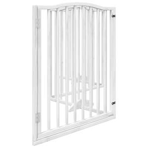 Zábrana pro psy s dvířky skládací 4 panely bílá 320 cm topol - obrázek 5