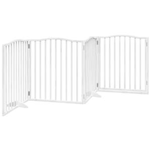 Zábrana pro psy s dvířky skládací 4 panely bílá 320 cm topol - obrázek 6