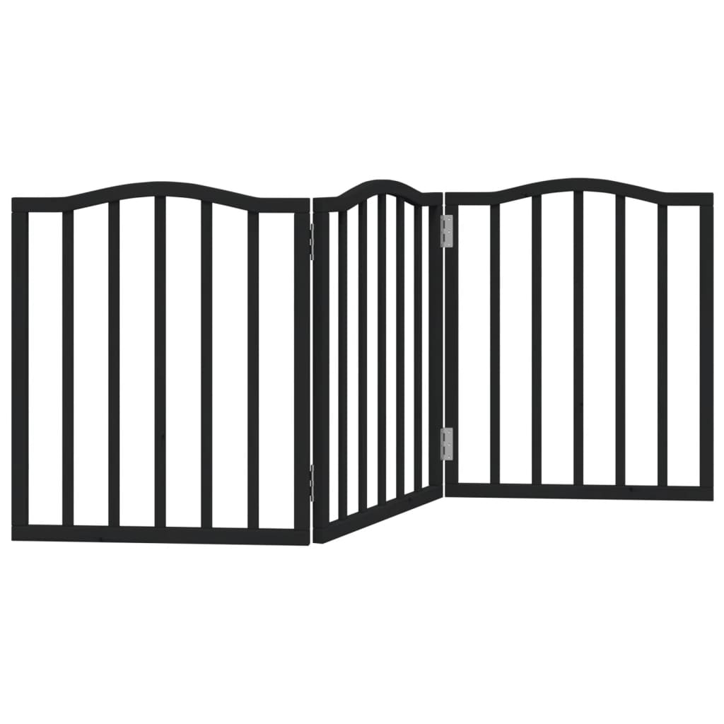 vidaXL Zábrana pro psy skládací 3 panely černá 150 cm topolové dřevo