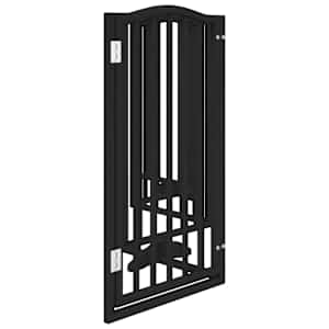 Zábrana pro psy s dvířky skládací 6 panelů černá 300 cm topol - obrázek 5