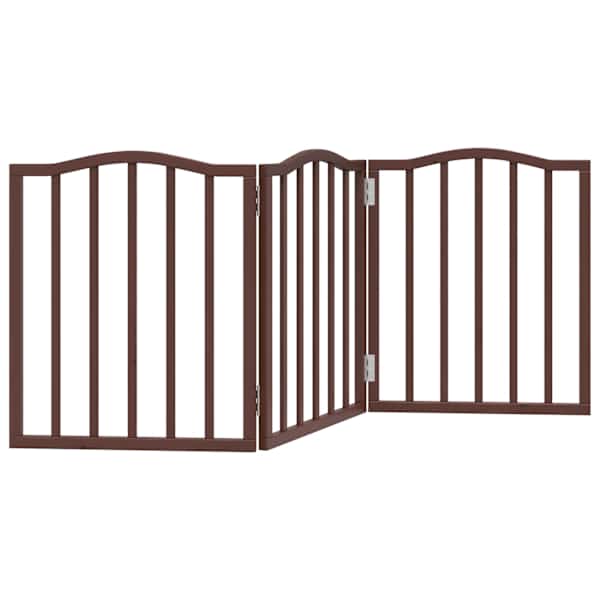 vidaXL kokkupandav koerav&auml;rav, 3 paneeli, pruun tamm, 150 cm paplipuit