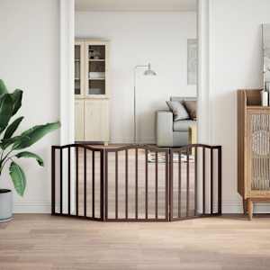 Zábrana pro psy skládací 3 panely hnědý dub 150 cm topol - obrázek 3