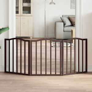 Zábrana pro psy skládací 3 panely hnědý dub 150 cm topol - obrázek 1