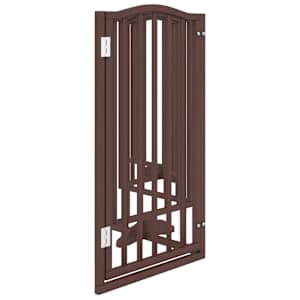 Zábrana pro psy s dvířky skládací 6 panelů hnědý dub 300 cm - obrázek 5