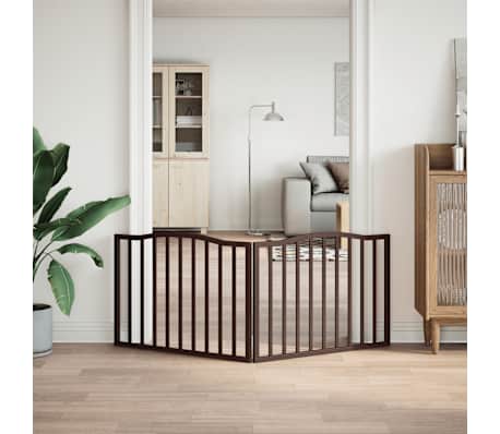 vidaXL Varteliai &scaron;unims, 2 segmentai, rudi, 160cm, tuopos mediena