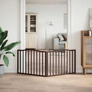 vidaXL Varteliai &scaron;unims, 2 segmentai, rudi, 160cm, tuopos mediena