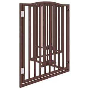 Zábrana pro psy s dvířky skládací 4 panely hnědý dub 320 cm - obrázek 5