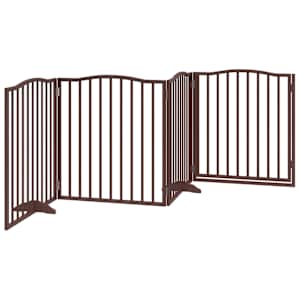Zábrana pro psy s dvířky skládací 4 panely hnědý dub 320 cm - obrázek 6