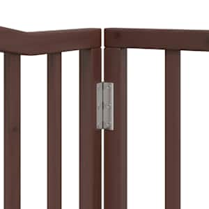 Zábrana pro psy s dvířky skládací 4 panely hnědý dub 320 cm - obrázek 10