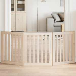 Zložljiva pasja vrata s 3 deli 150 cm topolov les