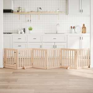 Pasja vrata z vrati, zložljiva, 6 panelov, 300 cm, topolov les