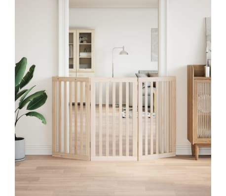 vidaXL Διαχωριστικό Σκύλων Πτυσσόμενο 3 Πάνελ 150 εκ. Ξύλο Λεύκας
