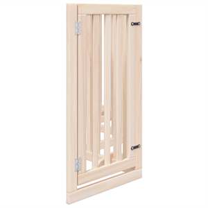 Psí branka s dvířky, skládací, 6 panelů, 300 cm, topolové dřevo - obrázek 5