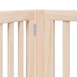 Psí branka s dvířky, skládací, 4 panely, 320 cm, topolové dřevo - obrázek 8