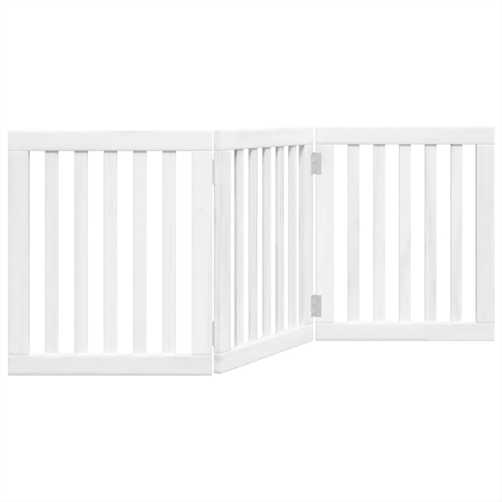 vidaXL Zábrana pro psy skládací 3 panely bílá 150 cm topolové dřevo