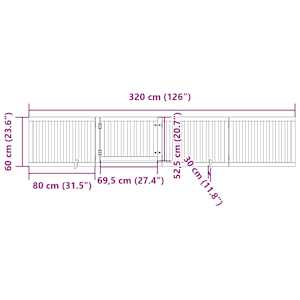 Zábrana pro psy s dvířky skládací 4 panely černá 320 cm topol - obrázek 11