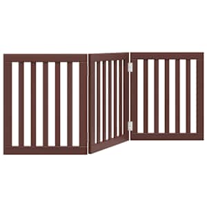 vidaXL kokkupandav koerav&auml;rav, 3 paneeli, pruun, 150 cm, paplipuit