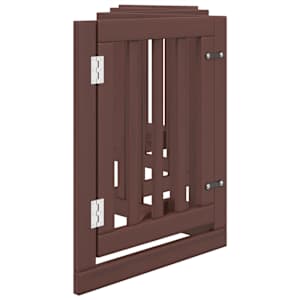 Zábrana pro psy s dvířky skládací 6 panelů hnědá 300 cm topol - obrázek 5