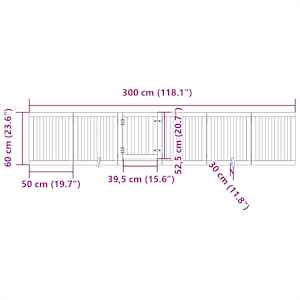 Zábrana pro psy s dvířky skládací 6 panelů hnědá 300 cm topol - obrázek 11