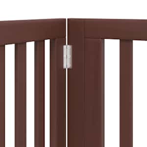 Zábrana pro psy s dvířky skládací 4 panely hnědá 320 cm topol - obrázek 8