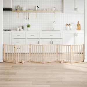 Ograda za pse z vrati zložljiva 6 panelov 300cm trden les jelke