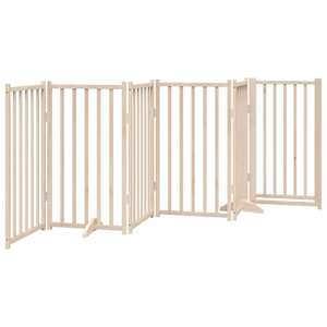 Psí branka s dvířky, skládací, 6 panelů, 300 cm, masivní jedlové dřevo - obrázek 6