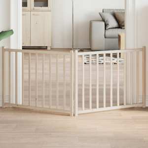 Vrata za pse zložljiva 2 panela 160 cm trden les jelke