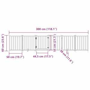 Zábrana pro psy s dvířky skládací 6 panelů bílá 300 cm jedle - obrázek 11