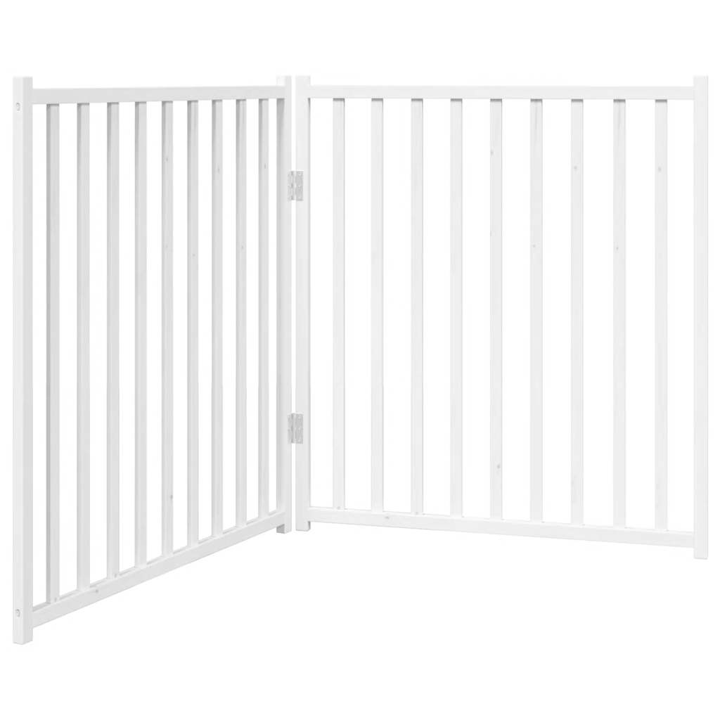 vidaXL Zábrana pro psy skládací 2 panely bílá 160 cm masivní jedle