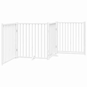 Zábrana pro psy s dvířky skládací 4 panely bílá 320 cm jedle - obrázek 6