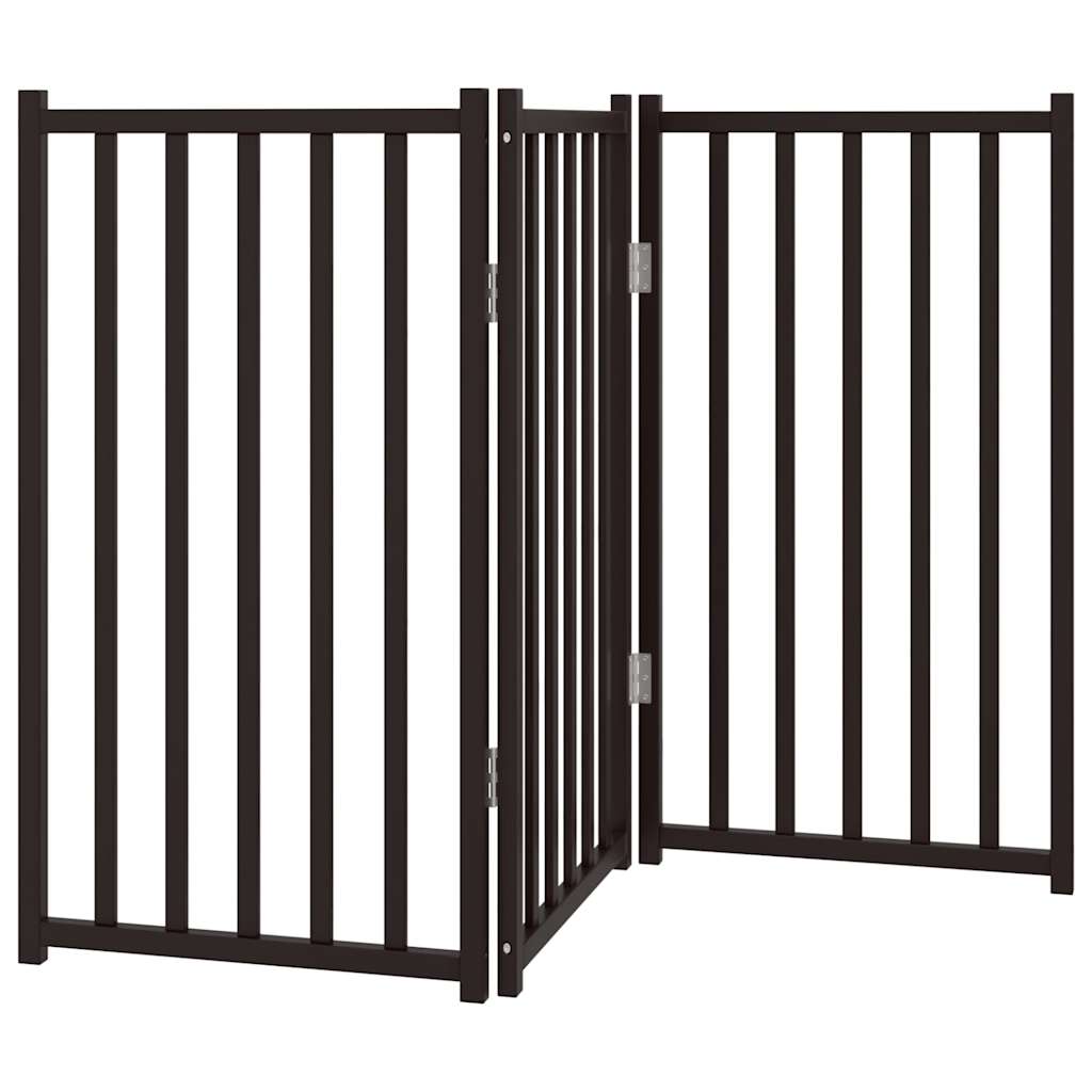 vidaXL Zábrana pro psy skládací 3 panely černá 150 cm masivní jedle