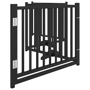 Zábrana pro psy s dvířky skládací 4 panely černá 320 cm jedle - obrázek 5