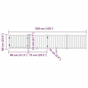 Zábrana pro psy s dvířky skládací 4 panely černá 320 cm jedle - obrázek 11