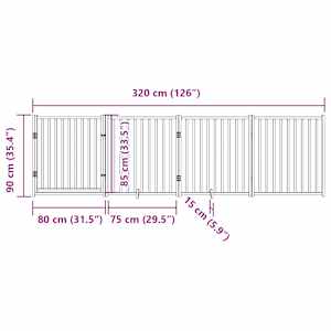 Zábrana pro psy s dvířky skládací 4 panely černá 320 cm jedle - obrázek 11