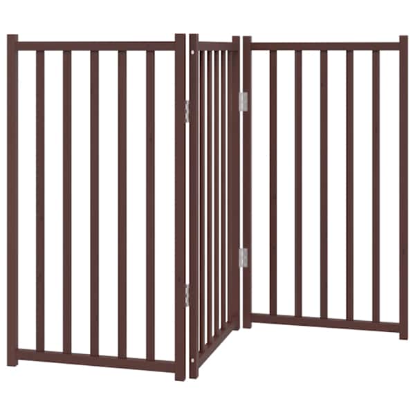 vidaXL kokkupandav koerav&auml;rav, 3 paneeli, pruun tamm, 150 cm, nulupuit