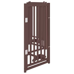 Zábrana pro psy s dvířky skládací 6 panelů hnědý dub 300 cm - obrázek 5