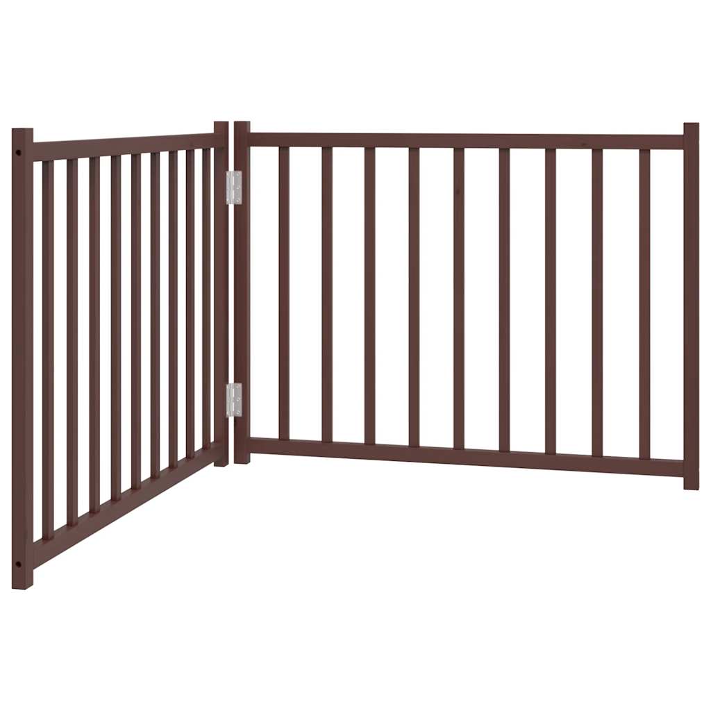 vidaXL Zábrana pro psy skládací 2 panely hnědý dub 160 cm masiv jedle