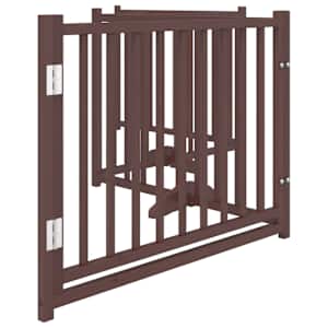Zábrana pro psy s dvířky skládací 4 panely hnědý dub 320 cm - obrázek 5
