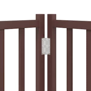 Zábrana pro psy s dvířky skládací 4 panely hnědý dub 320 cm - obrázek 10