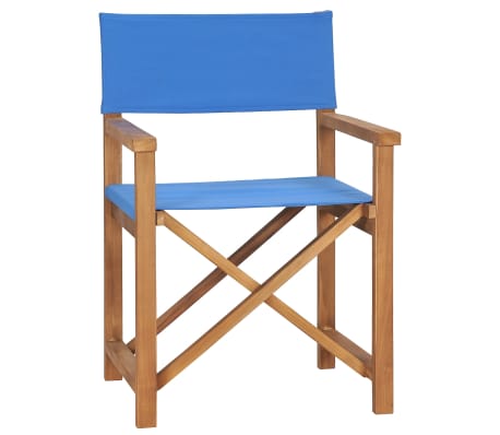 vidaXL Sulankstomos režisieriaus kėdės, 2vnt., mėlynos, tikmedis