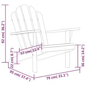 Zahradní židle Adirondack 79 x 95 x 92 cm masivní teakové dřevo - obrázek 7