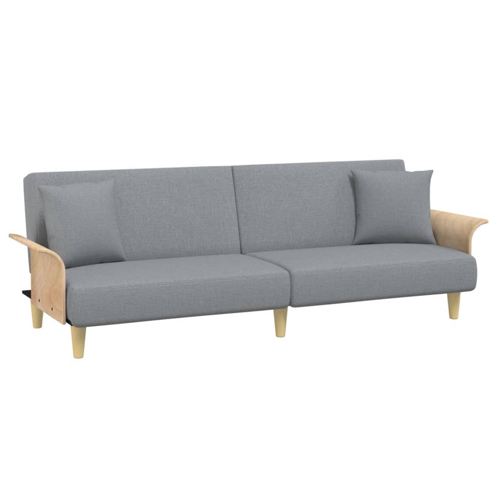 Image of vidaXL Sofa Bed with Armrests Light Grey Fabric
