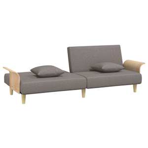Rozkládací pohovka s područkami taupe textil - obrázek 7