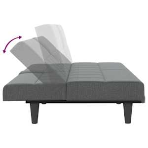 Rozkládací pohovka s držáky na nápoje tmavě šedá textil - obrázek 9