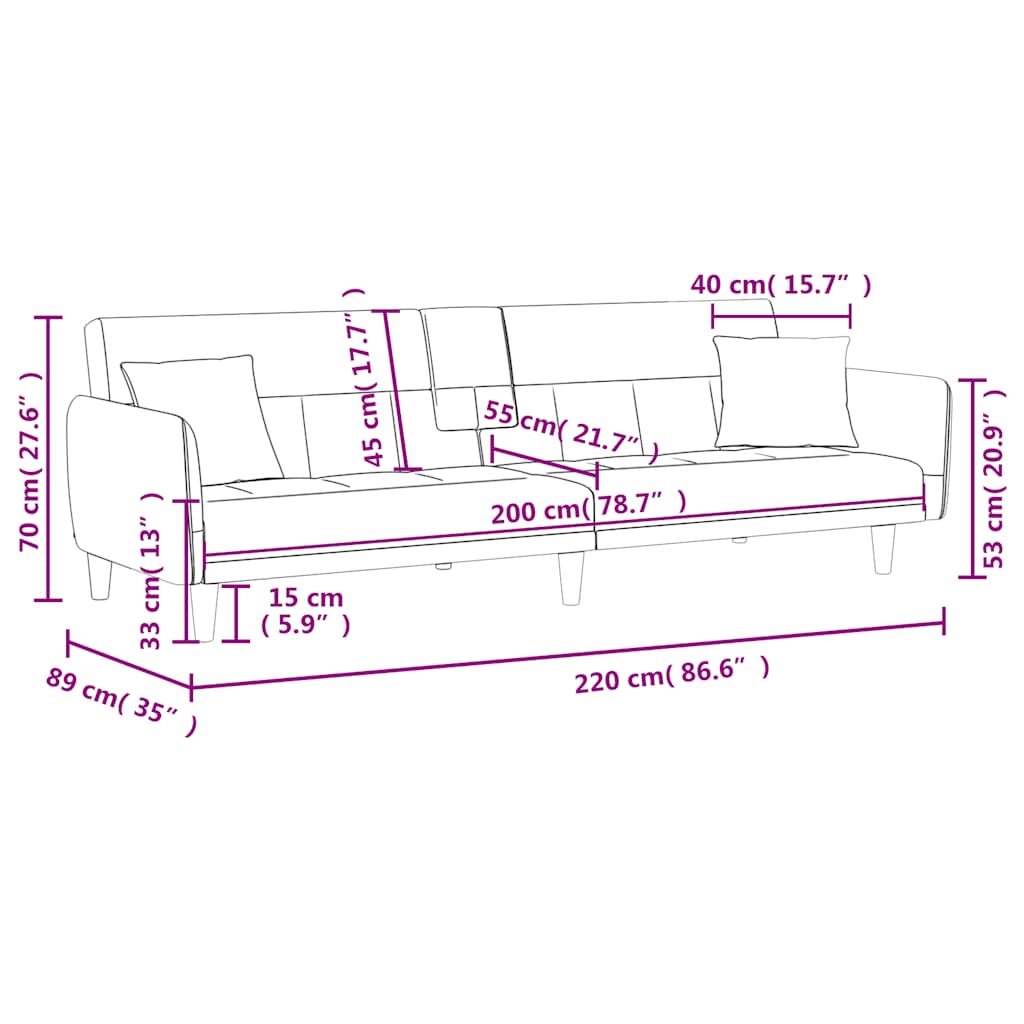 dīvāngulta ar glāžu turētājiem, gaiši dzeltens audums